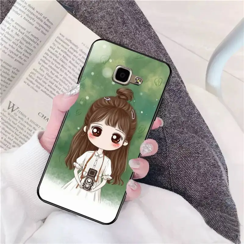 

ZFGHSHYQ Cute Cartoon Girls Black Soft Phone Case For Samsung A 9 10 20 30 40 M20 S 30 31 J5(2015) J5prime 6 7 Plus