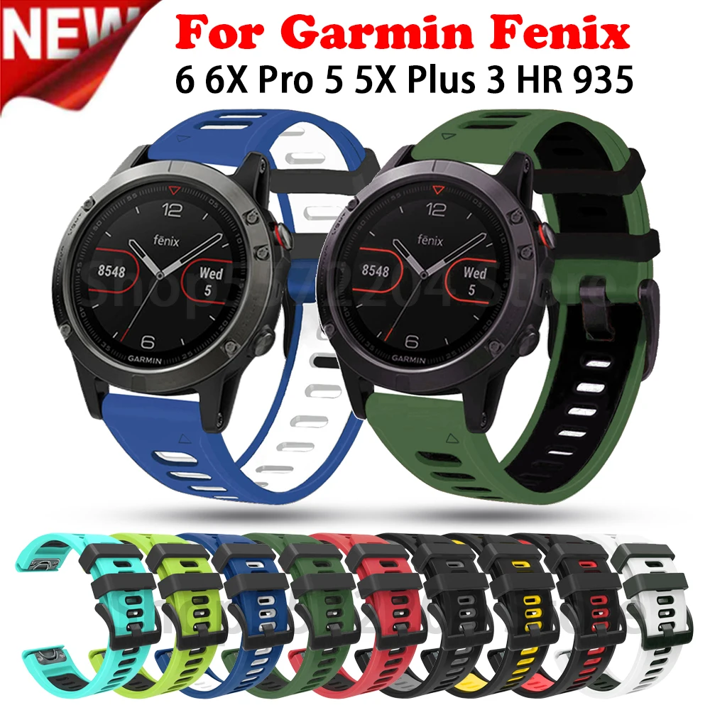 

26 22MM Silicone Quick Release Watchband Strap for Garmin Fenix 6X 6 Pro smartwatch Easyfit Wrist Band Fenix 5X 5 3 HR Strap