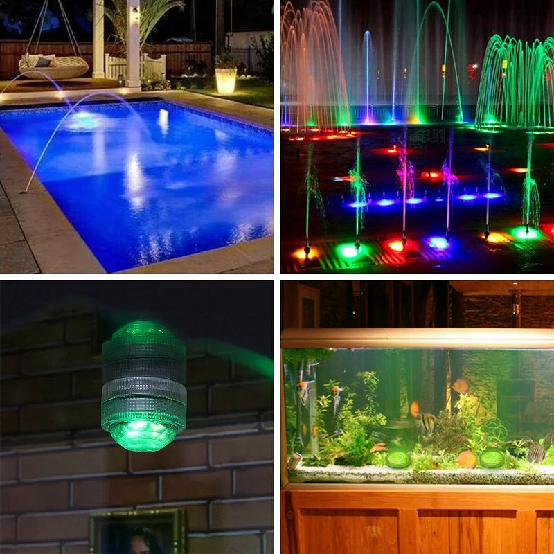 

12PCS Colorful Submersible Lights diving light with Remote control Waterproof RGB Underwater Light Lamp for Pool Pond Bathtub