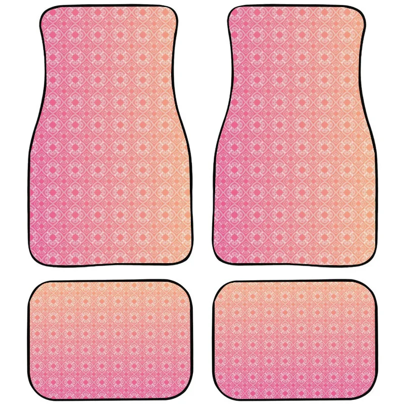 JUN TENG Cute Pink Printing Design Women Girl Universal Car Waterproof Dirt Proof Foot Mat, For Bmw E39 Protective Rubber Carpet