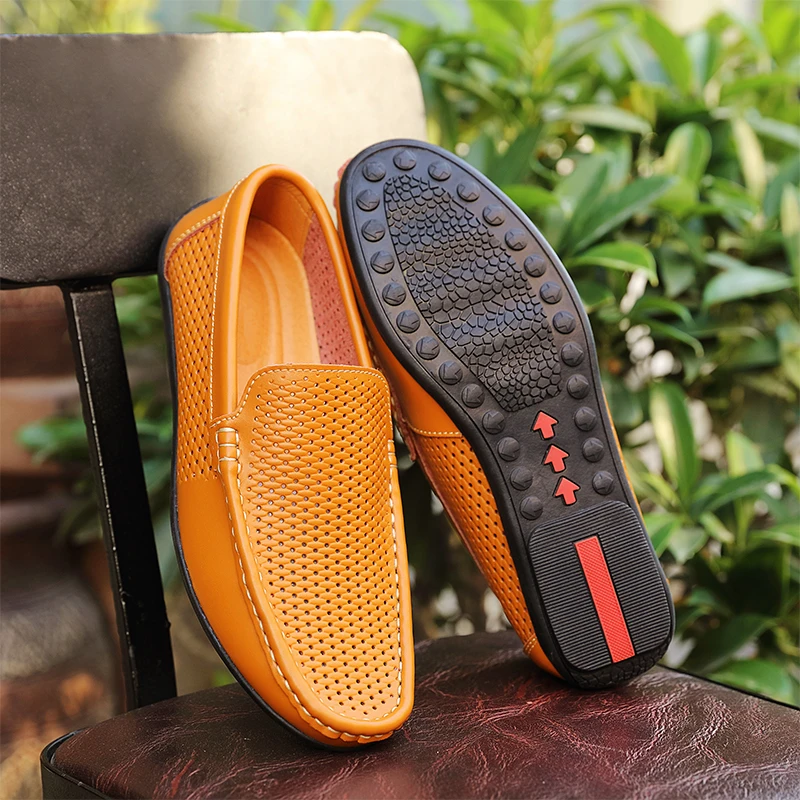 

Italian Men Slippers Genuine Leather Loafers Moccasins Outdoor Non-slip Men Casual Shoes Summer Spring Fashion Men Shoes 2020