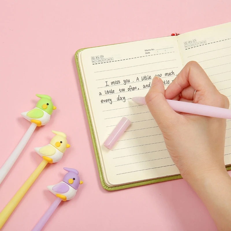 

4pcs Cartoon Black Gel Ink Pen Blue Rollerball Pen Sets for students Scrapbook