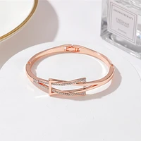 temperament geometric cross bracelet knotted design sense simple commute inlaid zircon bracelet