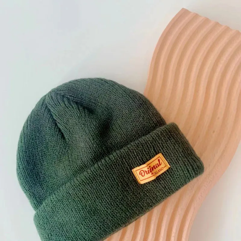 1 шт. детская трикотажная двухслойная шапка с буквенным принтом | Аксессуары для