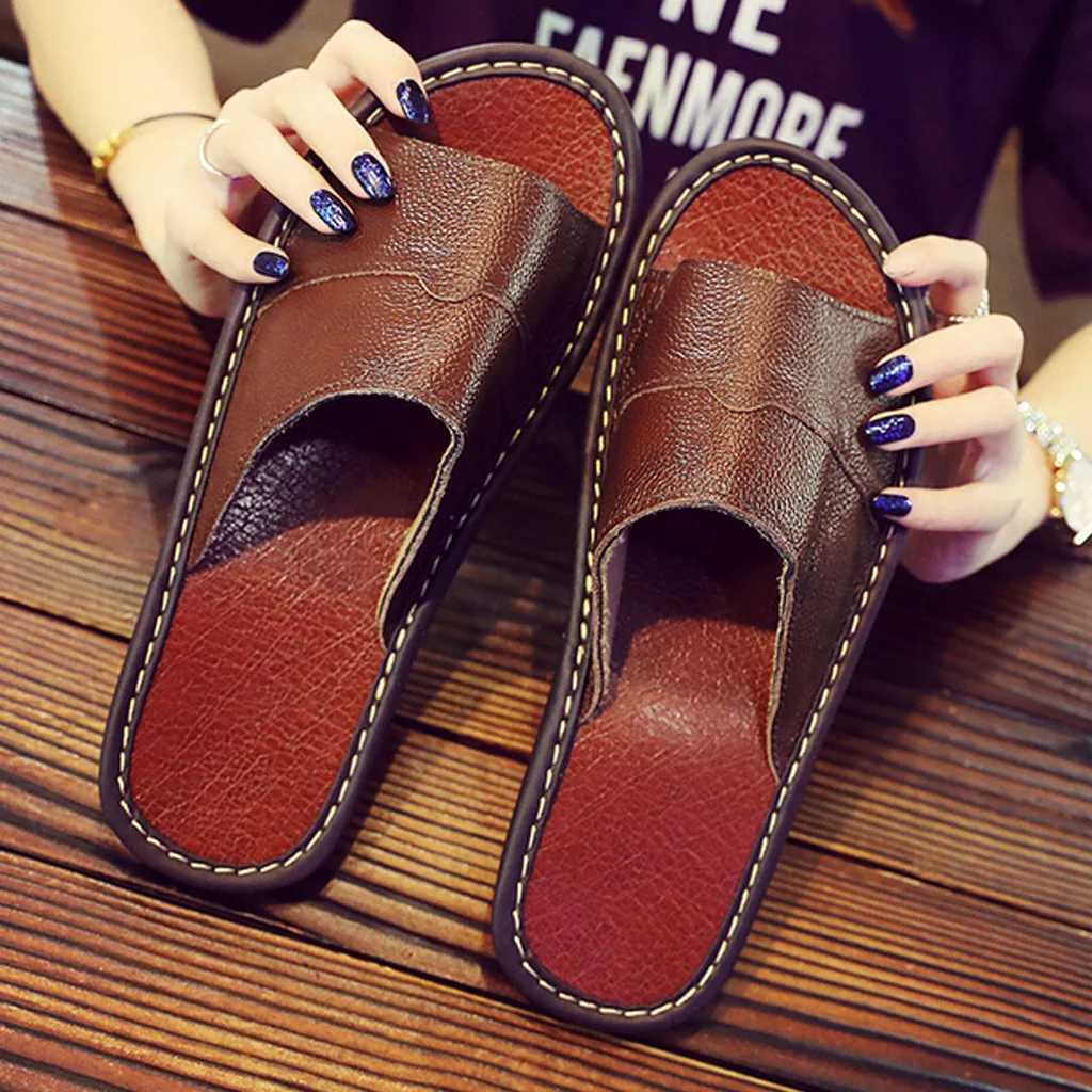 

JAYCOSIN Summer Men's Indoor Home Household Lovers Sandals And Slippers Wooden Floor Non-slip Deodorant Slippers Sapato A513