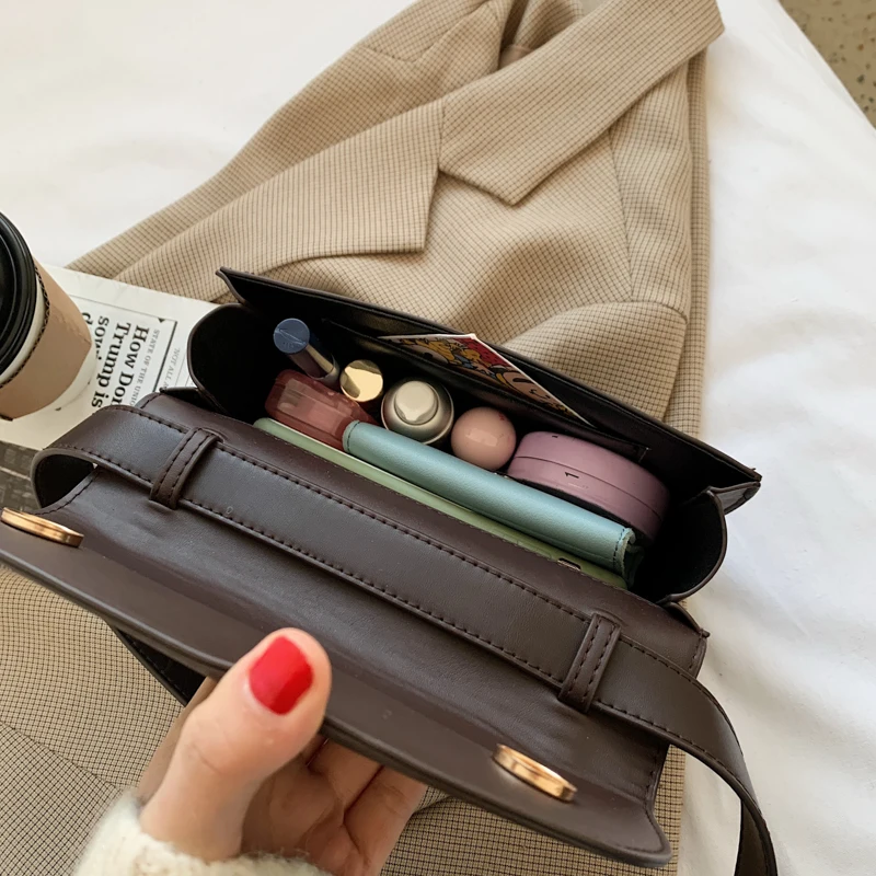 

for Saddle Bag Small PU Leather Crossbody Bags Women 2021 Winter Shoulder Chest Bag Fashion Ladies Handbags and Purses