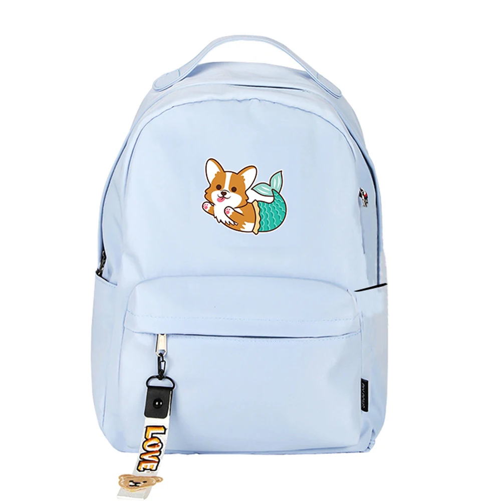 Женский нейлоновый рюкзак милый школьный ранец Хаски корги конфетных цветов с