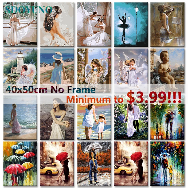 SDOYUNO 40x50 см Рисунок Картина масляными красками на холст своими руками цифровая