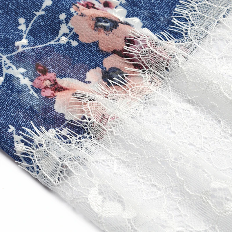 

French tight retro elegant chiffon 3D printed lace women's summer long dress 2020New women's summer summer Bing dress XL