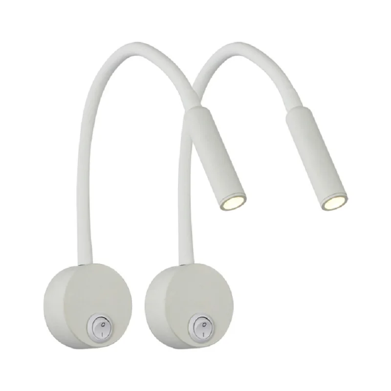 

LED reading Lamp USB Light Wall light mounted bedroom flexible USB port Home Hotel Loft Bedside Night Book Light Modern White