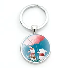 Милые брелоки TAFREE с изображением животных, кролика и свиньи, стеклянный купол, модные украшения для детей, подарки на день рождения