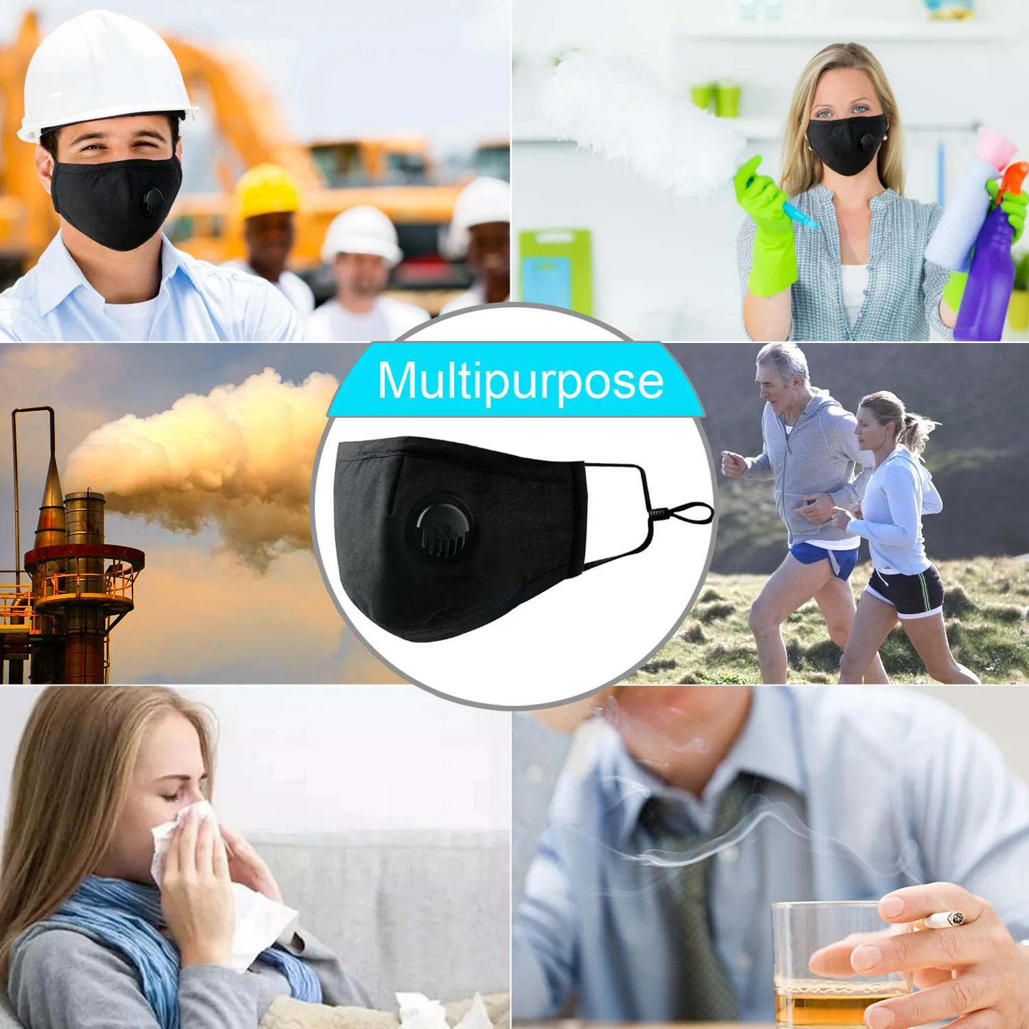 Защитная маска для лица густая пыль и частицы тумана на открытом воздухе защиты