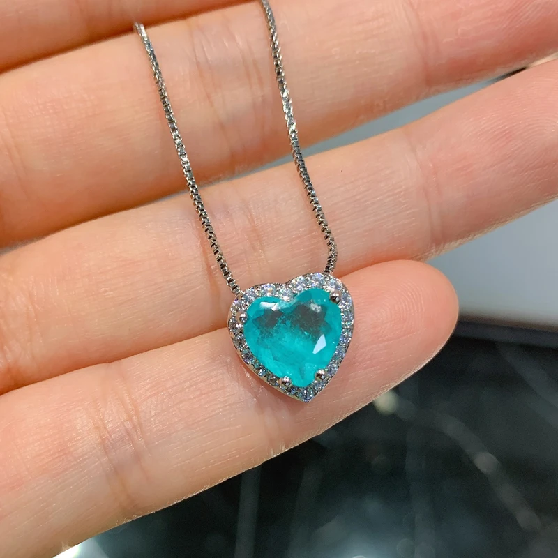 FFGems Paraiba Турмалин изумруд драгоценный камень сердце серебро Золотой Цвет Новые