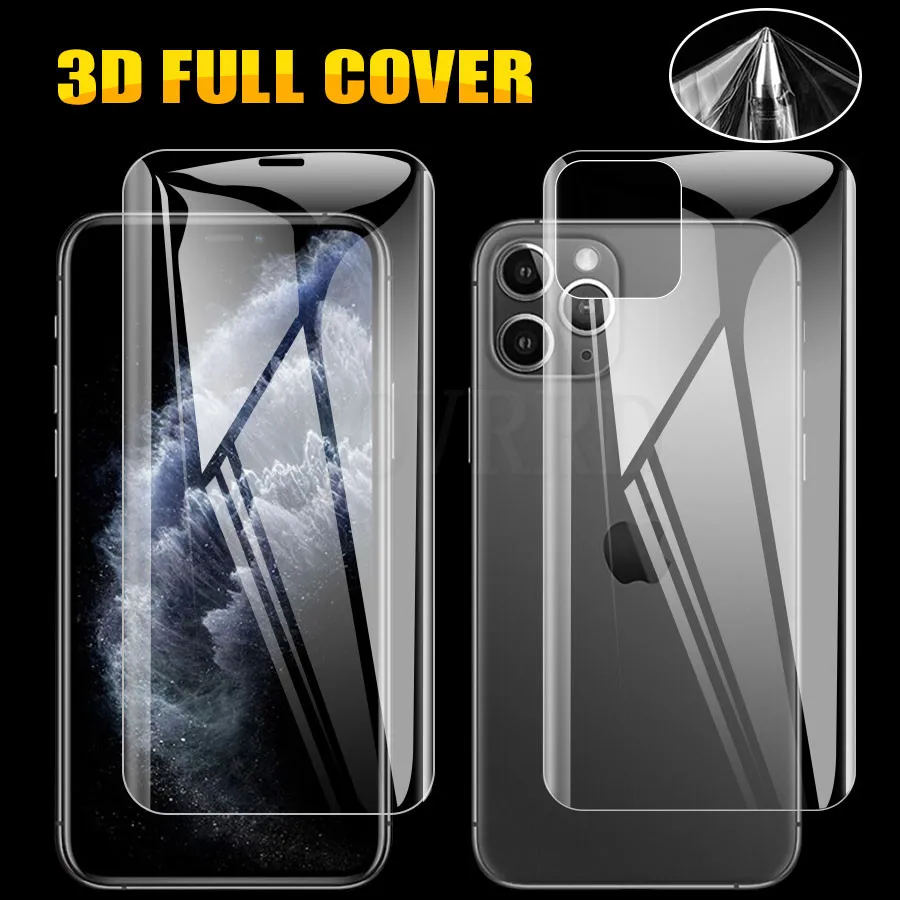 2 шт. силиконовая Гидрогелевая наклейка передняя и задняя мягкая пленка для iPhone 11