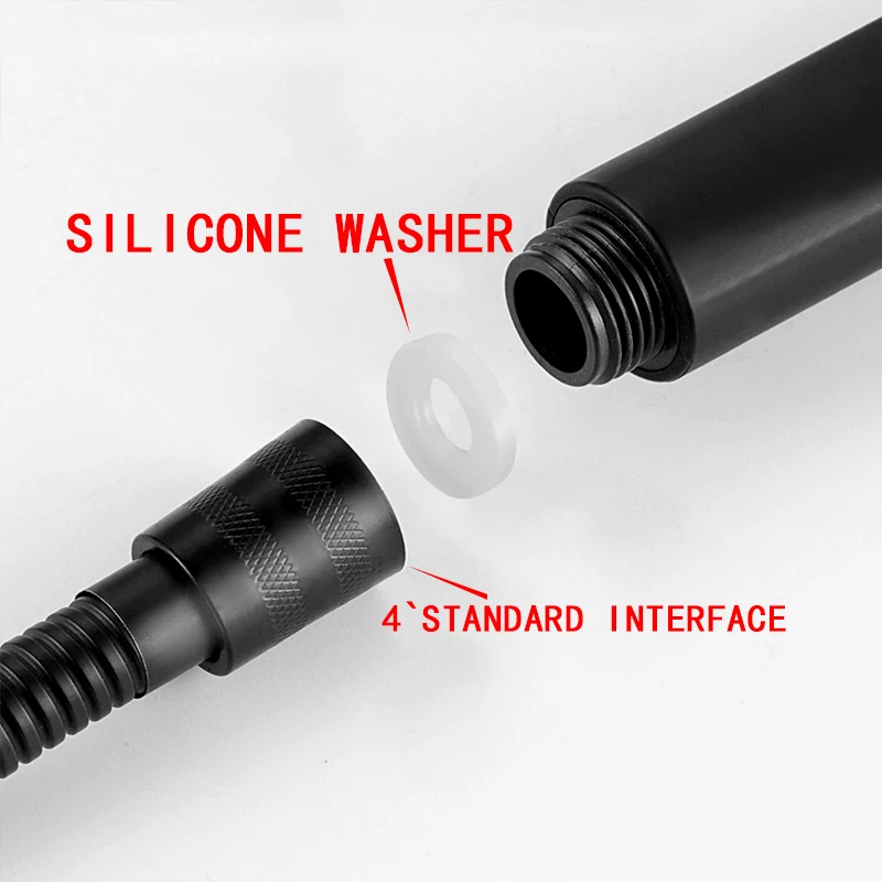 

WJNMONE Black full copper Shower Hose High Quality faucet hose flexible shower Hose thick Silicone Bathroom 2 meter shower hose