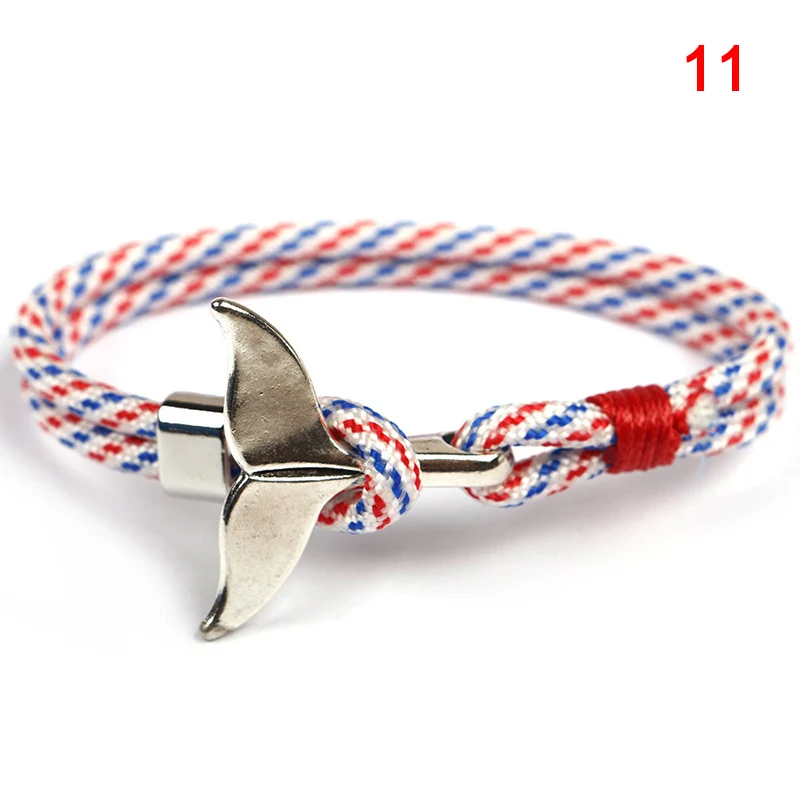 Men Women Camping Bracelet Fish Tail Shaped Nylon Rope Chain Male Wrist Bands Anchor Fixed Design J55 | Украшения и аксессуары