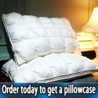 goose down feather pillow 100 cotton frosted thickened cervical pillow five star hotel sleep pillow feather pillow 1cp