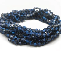 crystal glass blue faceted bicone beads loose beads for jewelry making accessories 3 4 6mm necklace bracelet diy