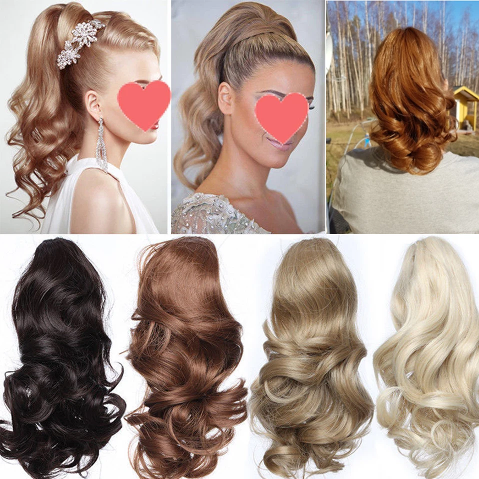 HAIRRO 12 "короткие волнистые" конский хвост " волосы для наращивания на