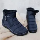 Женские ботинки, зима 2022, Новая повседневная обувь, женские ботильоны с боковой молнией, зимние ботинки, непромокаемые плюшевые ботинки для снега, размер
