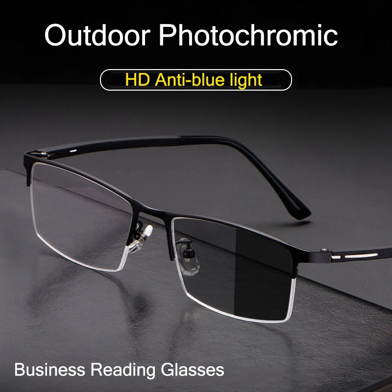 Фотохромные очки для чтения на открытом воздухе мужчин и женщин ультралегкие