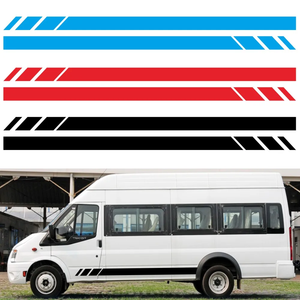 

Модная наклейка с боковыми штрих-кодами для VW T4 T5 T6, наклейка на транспортную машину, линия, боковые юбки, забавная виниловая наклейка, автоз...