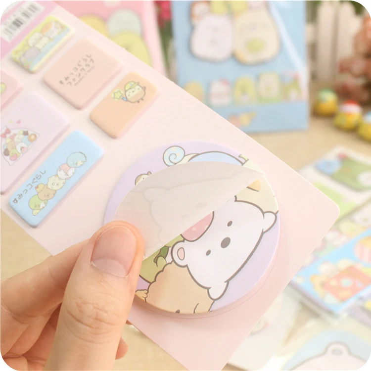 10 стилей Kawaii Corner creature Sticky Notes самоклеящийся коврик для указателей стикер