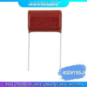 10 шт. 400V155J 1,5 мкФ шаг 20 мм 400V 155 1500nf CBB полипропиленовый пленочный конденсатор с алюминиевой крышкой