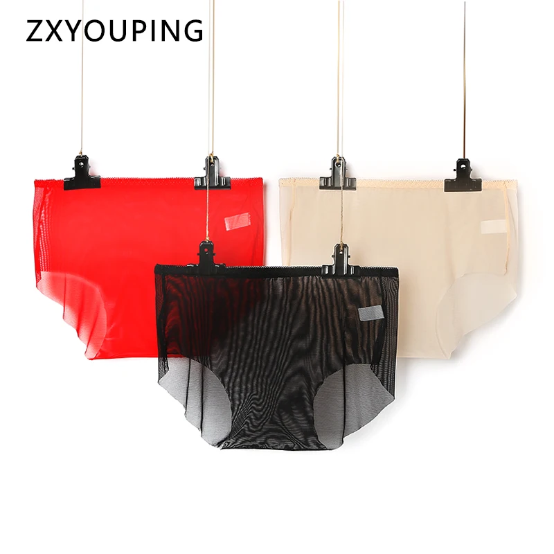 3 шт./лот сетчатые полностью прозрачные трусики сексуальные женские бесшовные