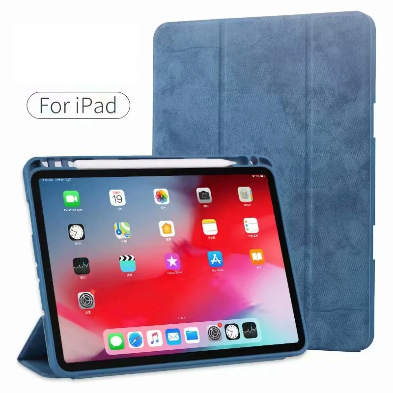Складной флип чехол для iPad Pro 12 9 2018 Чехол карандаш держатель из искусственной