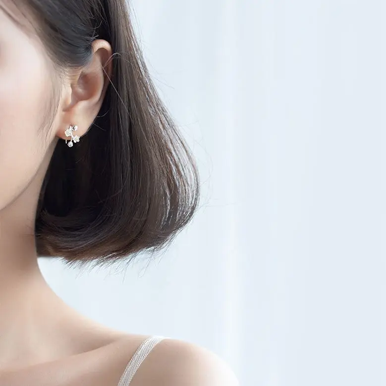 

925 Sterling Silver Hypoallergenic Stud Earring for Women Jewelry Brincos pendientes plata de ley 925 mujer eh035