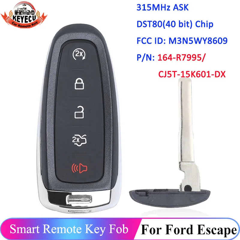 KEYECU 164-R7995 для Ford Escape Focus C-Max Maverick 2013 2014 2015 2016 2017 2018 2019 дистанционный ключ M3N5WY8609 |