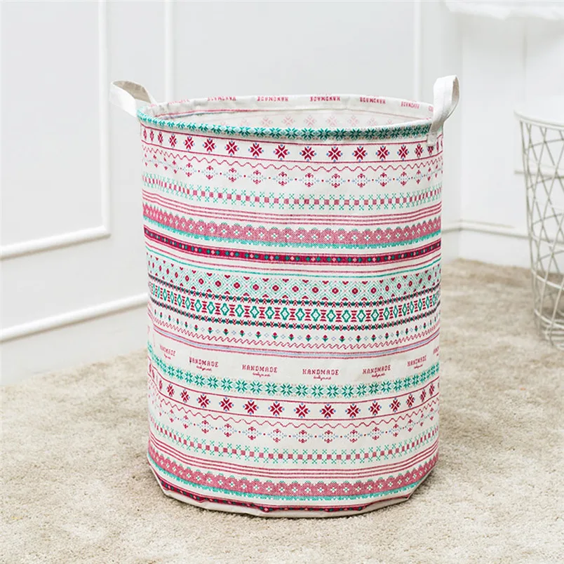 Складная корзина для белья коробка хранения игрушек большая сумка из хлопка