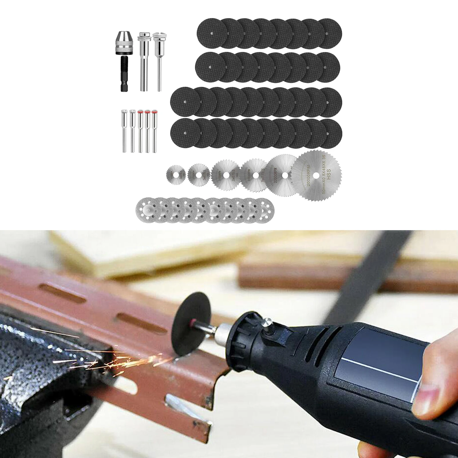 

60pcs Diamond Cutting Wheels for Rotary Tool Die Grinder Metal Cut off Disc