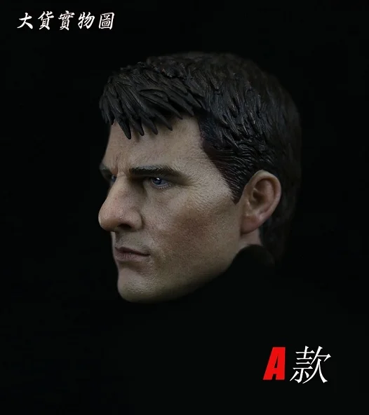 

1/6 Tom Cruise Action Figure Head Sculpt William Cage Head Carved/Male Muscle Body/Agent Leather Suit Clothes Fit Body Accessory
