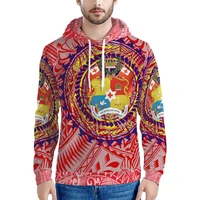 tonga hot sell polynesian printing mens hoodies sweatshirt customize your design standard oversized pullover hoodie with zipper