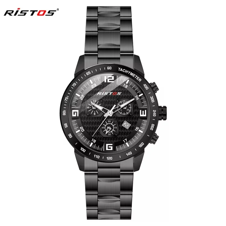 

Top RISTOS business and leisure sports outdoor military fine steel watch waterproof luminous dual display quartz men's watch