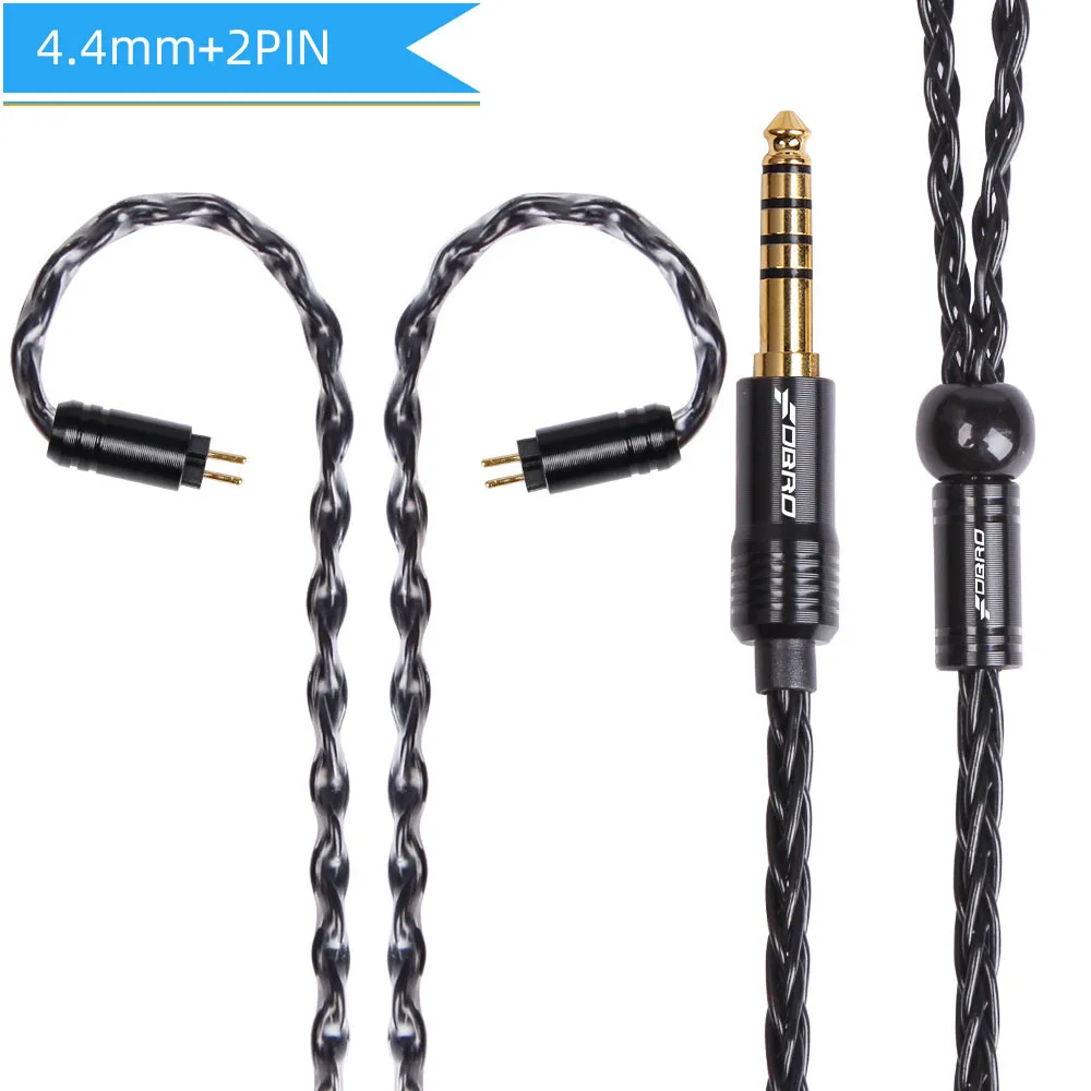 4.4mm 2PIN Black FDBRO 8 ядерный мини посеребренные компакт-дисков кабель IE80 MMCX 2Pin A2DC IM 2,5/3,5/4,4 мм балансный кабель для SE315 SE425 SE535 SE846 UE900 H3 - Цвет: 4.4mm 2PIN Black