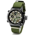 Часы мужские кварцевые аналоговые, водонепроницаемые, 50 м, с двойным дисплеем