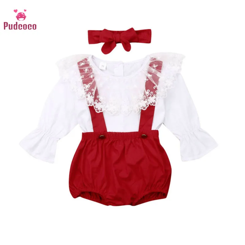 

Pudcoco 2020 весенние комплекты одежды для маленьких девочек, подходящее для сестры платье с рюшами, топ, футболка с рукавом-летящей, нагрудники, ...