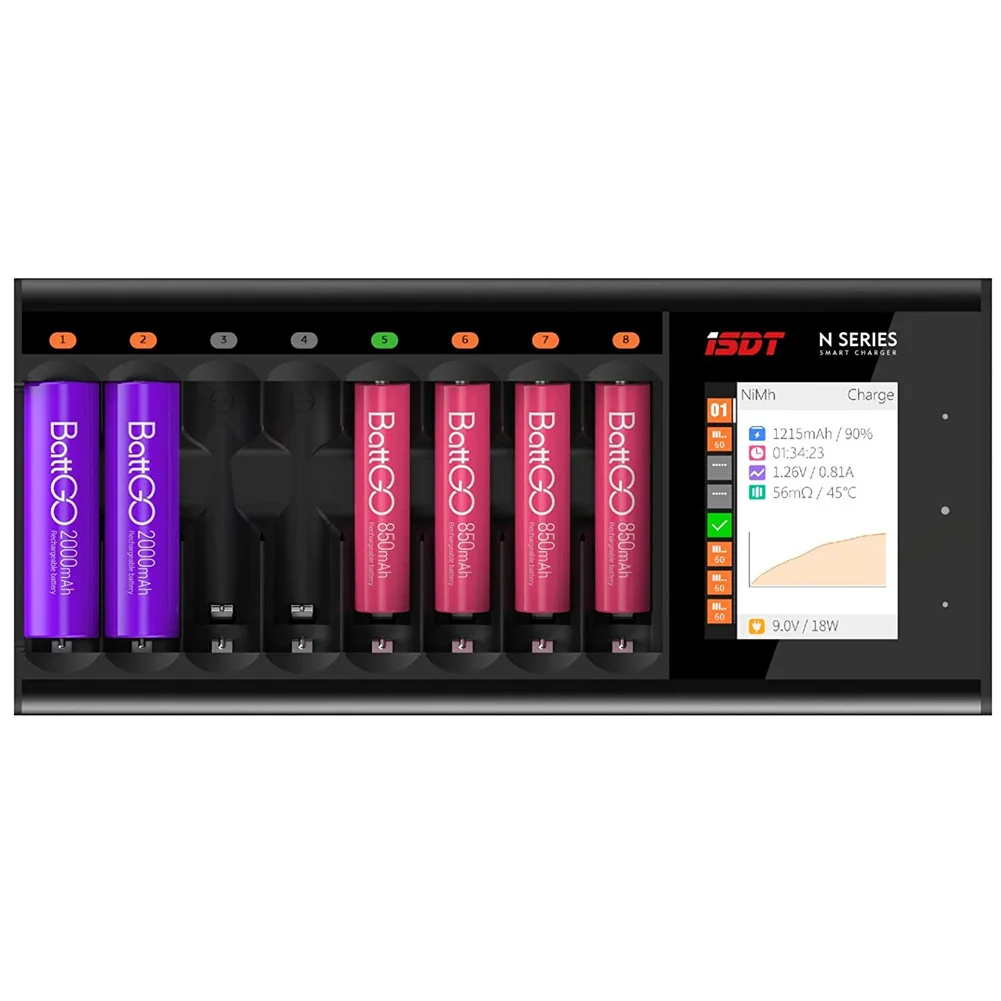 Зарядное устройство ISDT N8 N16 N24 AA AAA для аккумуляторов умное зарядное постоянного
