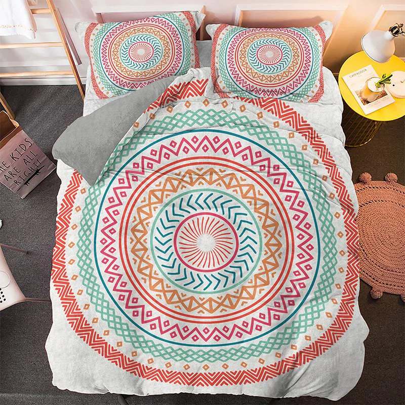 India Mandala Series Bedding Set 3D Printed Duvet Quilt Cover Hippie Bohemia Pillowcase Home Textile Bed Decor With Pillowcases | Дом и сад