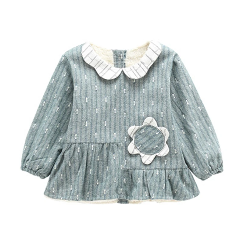 

New lovely Baby Thicken Apron Long-Sleeved Waterproof Antifouling Cotton Anti-Wear Children's Autumn Winter Baby Eating Bib