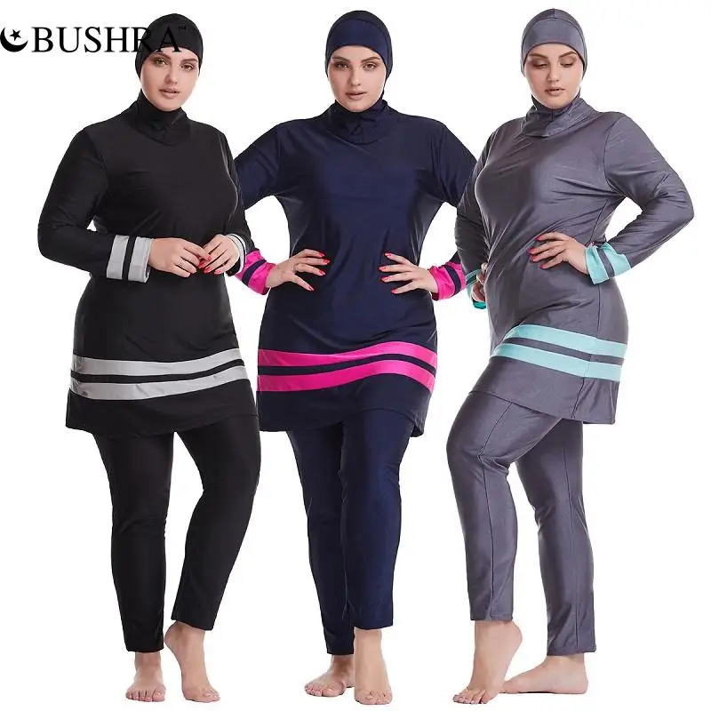 

BUSHRA Ultra-loose Big Yards Obesity Unit Woman Bathing Suit Conservative Muslim Woman Swimsuit Arab Middle East Dubai Swimsuit