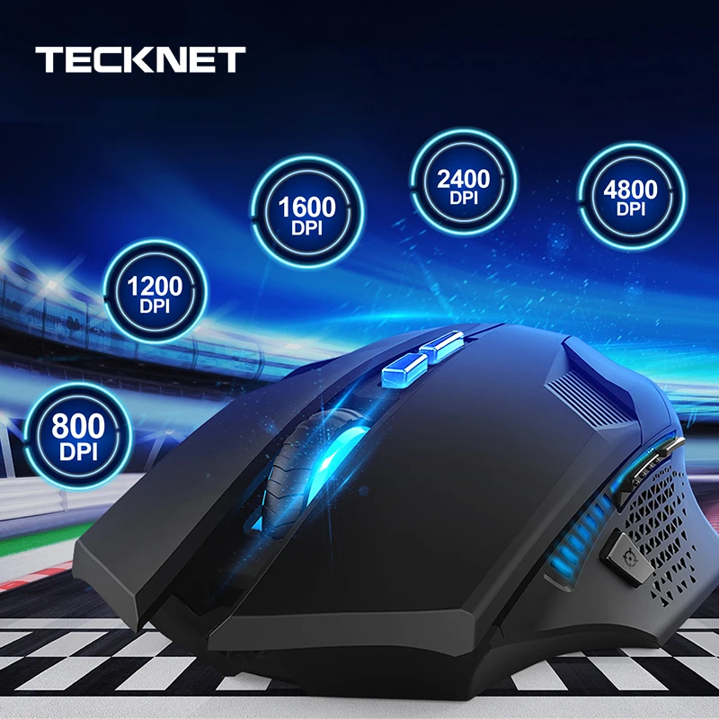 TeckNet 2,4G Беспроводная игровая мышь 4000 dpi эргономичная оптическая мышь геймерская беспроводная мышь с usb-приемником Mause для ПК ноутбуков