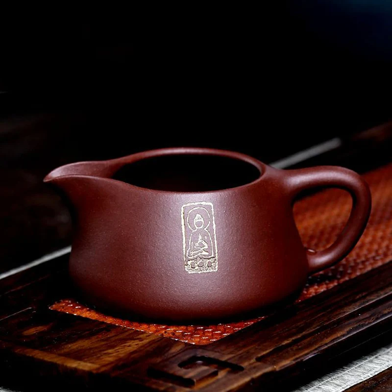 240ml Yixing Purple Clay Fair Cup Handmade Vintage Cup Chinese Kung Fu Tea Set Accessories Teaware Coffee Milk Mug Tea Maker Art