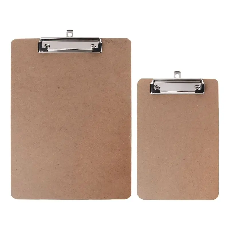 

Portable A4/A5 Wooden Writing Clip Board File Hardboard with Metal Vertical Clips for Office School Stationery Supplies M5TB