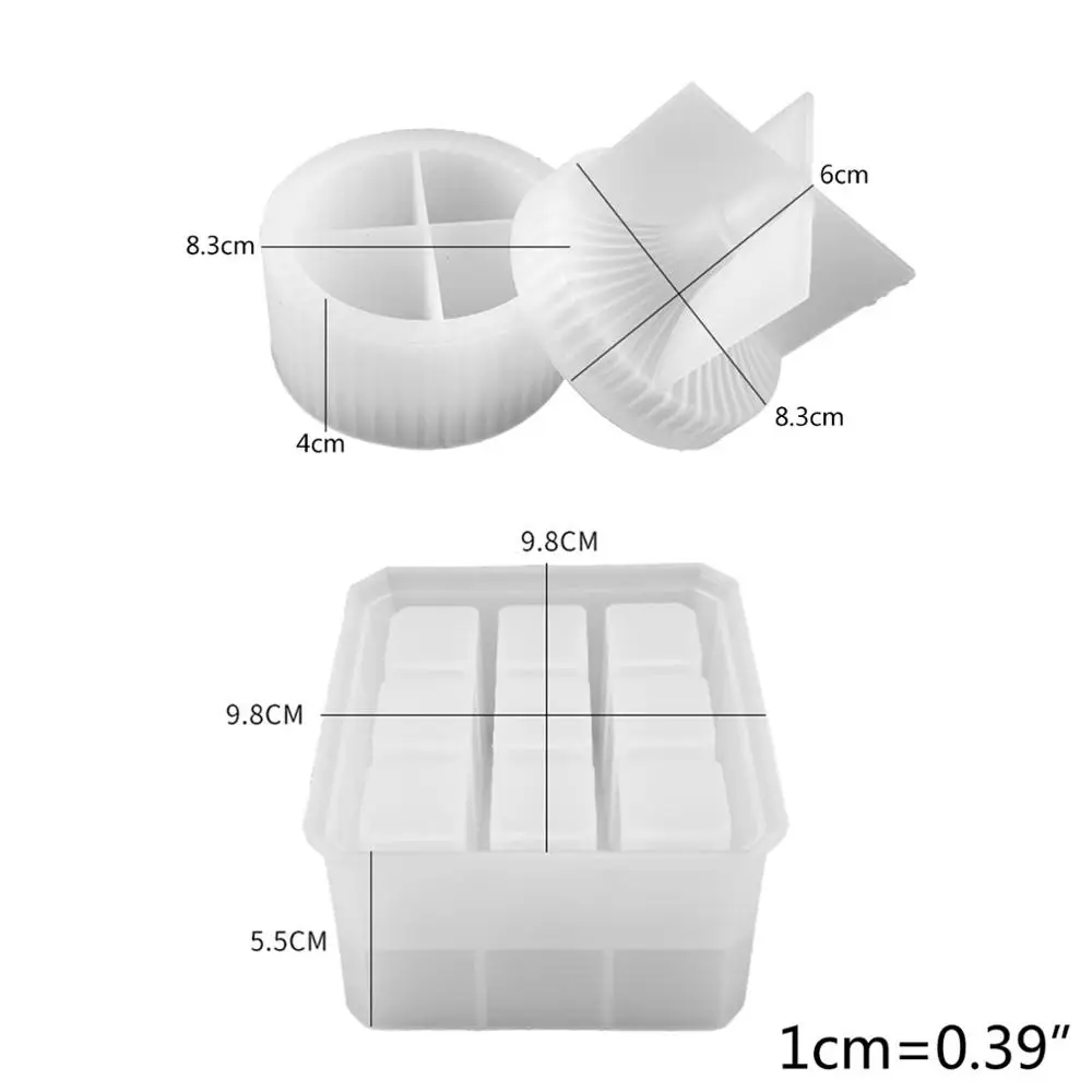 

2Pcs/Set Crystal Epoxy Resin Mold Round 9-Slot Jewelry Box Lipstick Storage Case Casting Silicone Mould DIY Crafts Making Tool