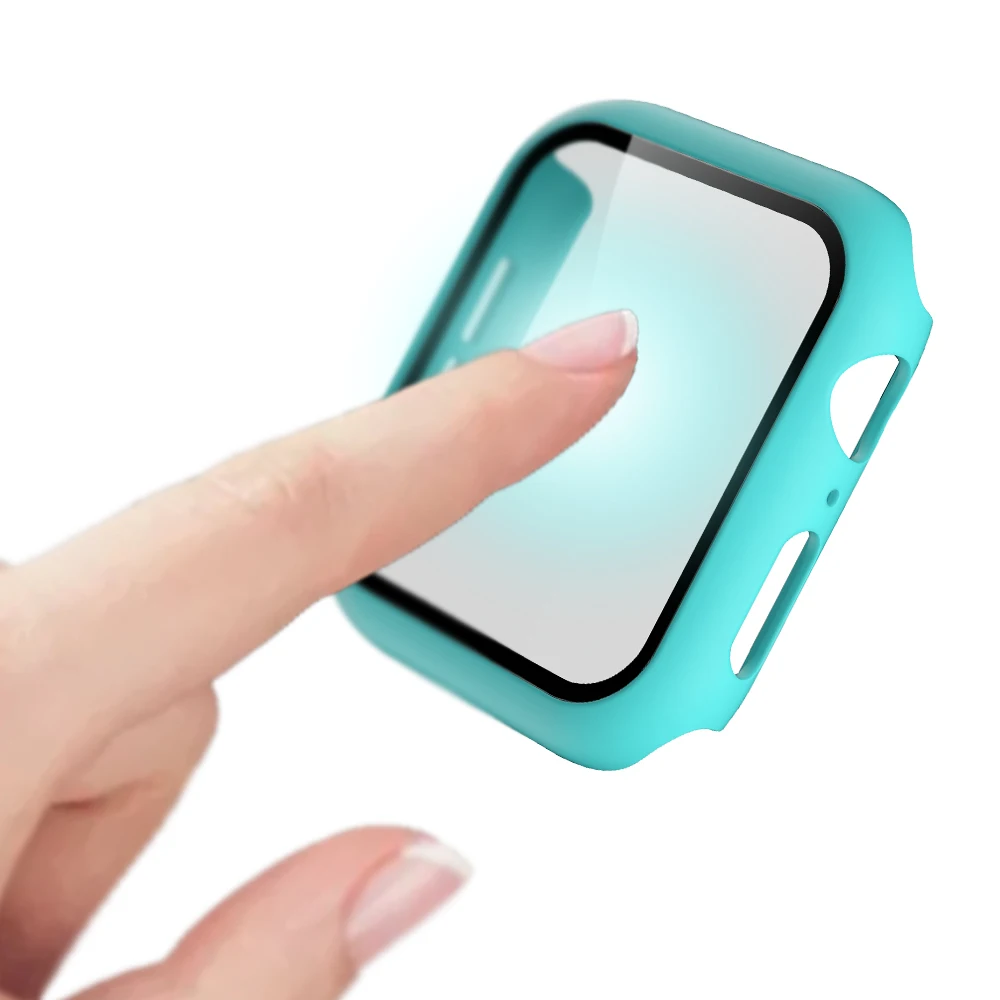 360 Full cover for Apple Watch series 5 4 3 2 1 matte Plastic bumper hard frame case with glass film iWatch screen protector | Мобильные