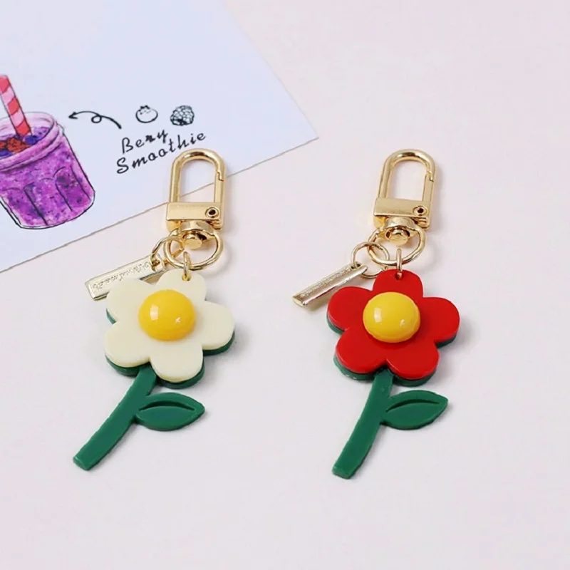 Милые корейские брелоки в стиле ретро с мозаичным цветком качественные